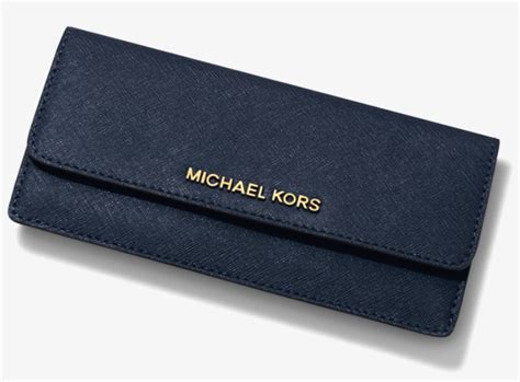 Michael Kors Jet Set Travel Saffiano Leather Slim Flat Wallet in 